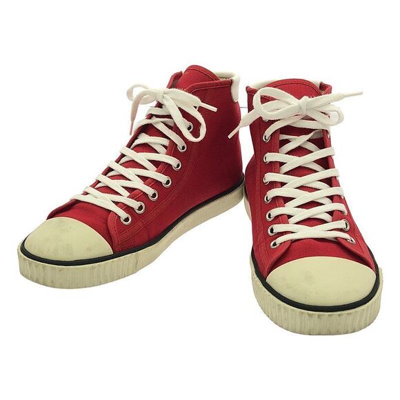 Celine - Blank Lace-up Canvas Sneakers - 37 - Red White -...